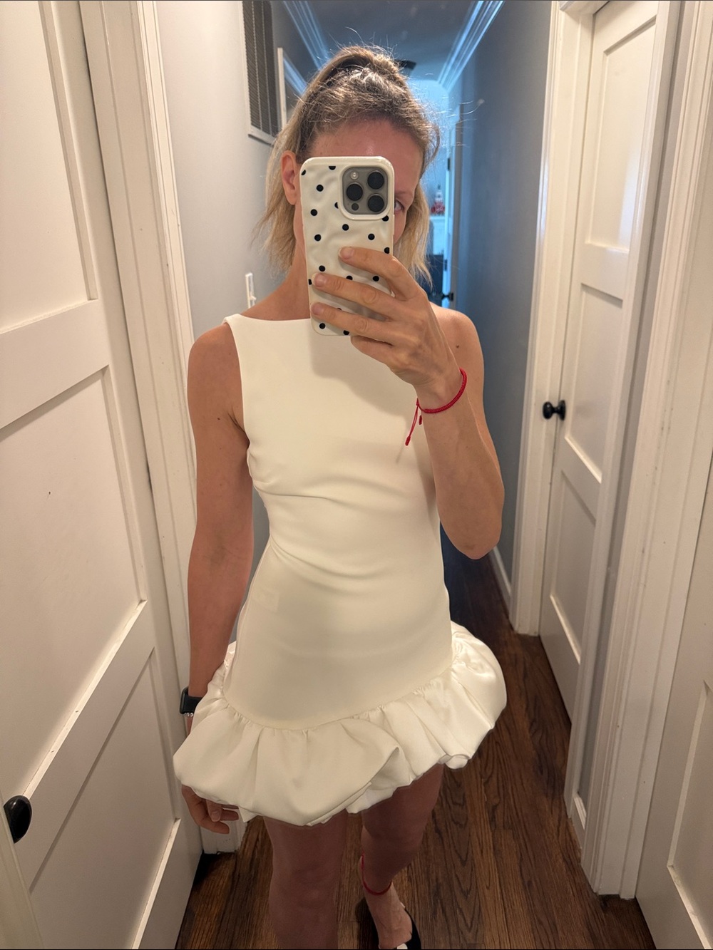 Zara White Sleeveless Mini Dress with Ruffle Hem - Picture 1 of 7